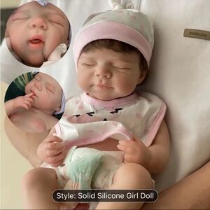 Realistic Silicone Baby Doll with Pink Outfit